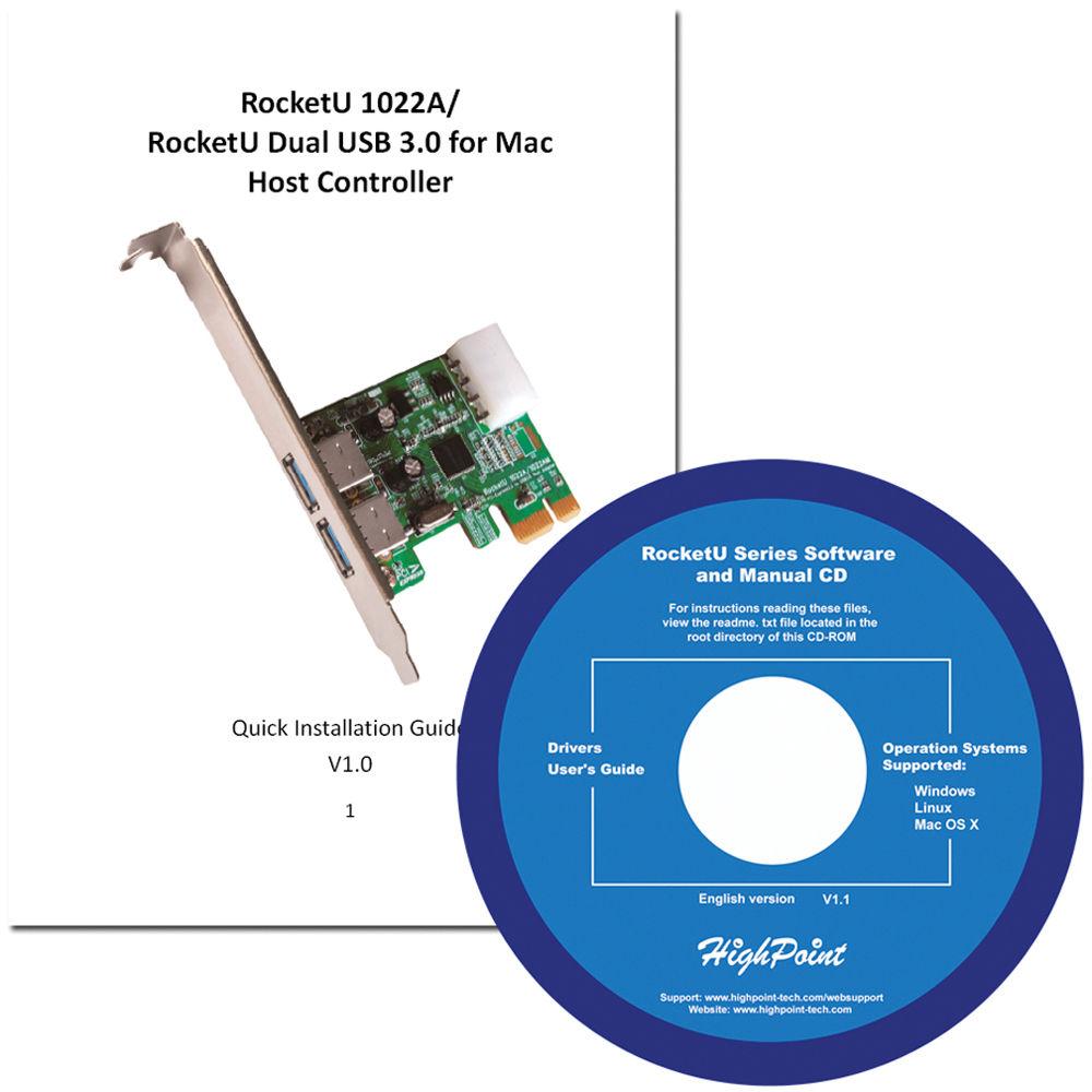 HighPoint RU1022AM RocketU Dual USB 3.1 Gen 1 for Mac