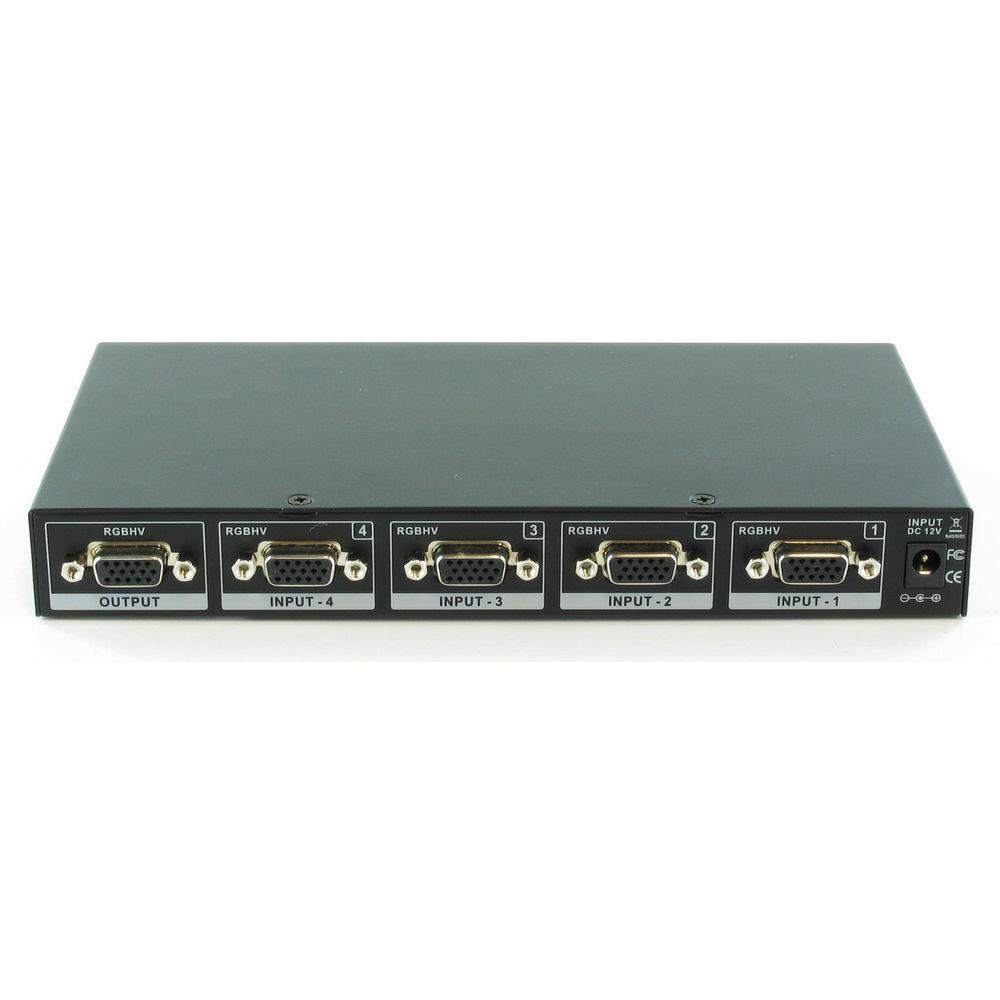 Shinybow SB-4106 4 x 1 VGA-RGBHV Matrix Routing Switcher with IR Control