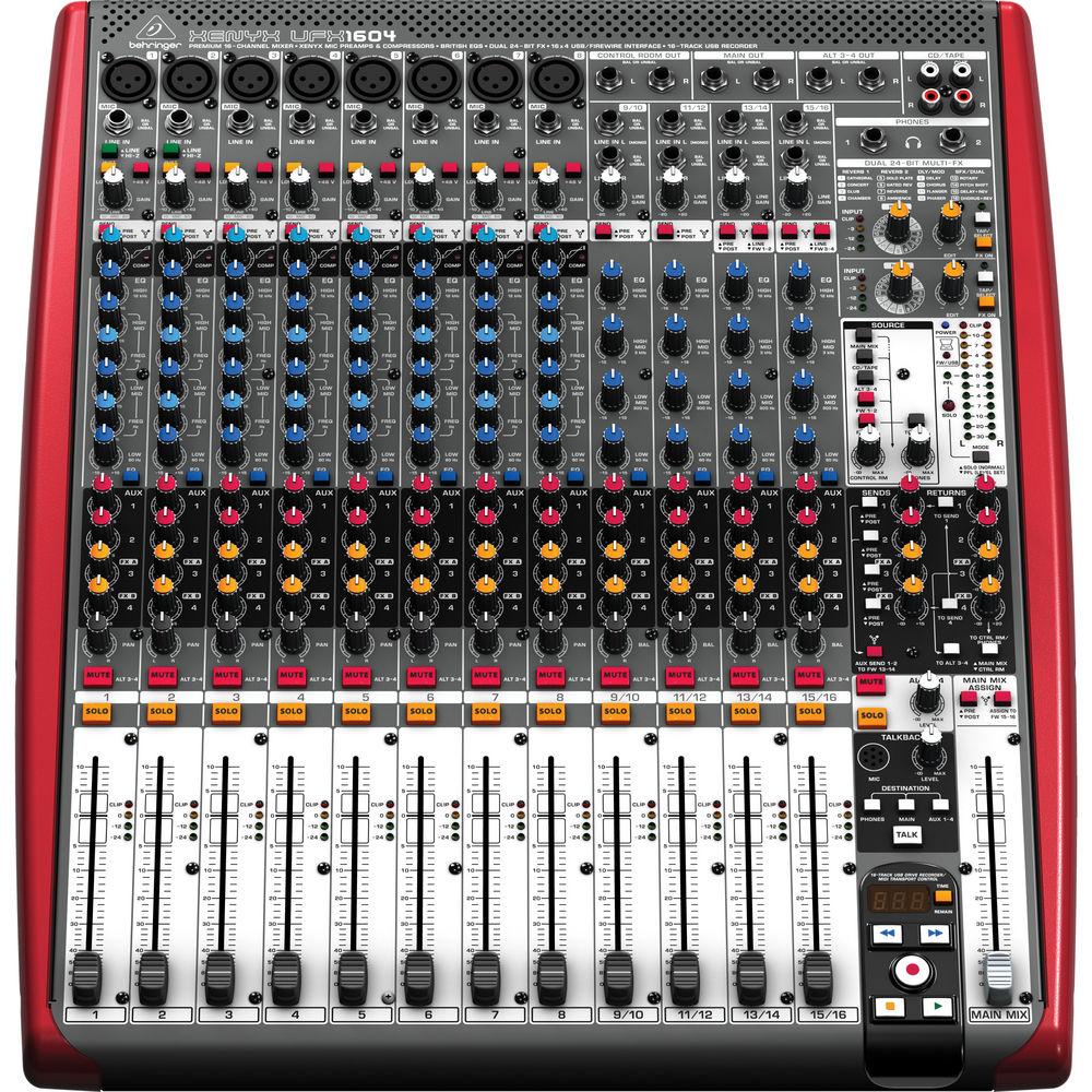 Behringer XENYX UFX1604 16-Input 4-Bus Mixer with 16x4 USB FireWire Interface