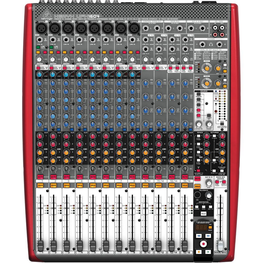 Behringer XENYX UFX1604 16-Input 4-Bus Mixer with 16x4 USB FireWire Interface