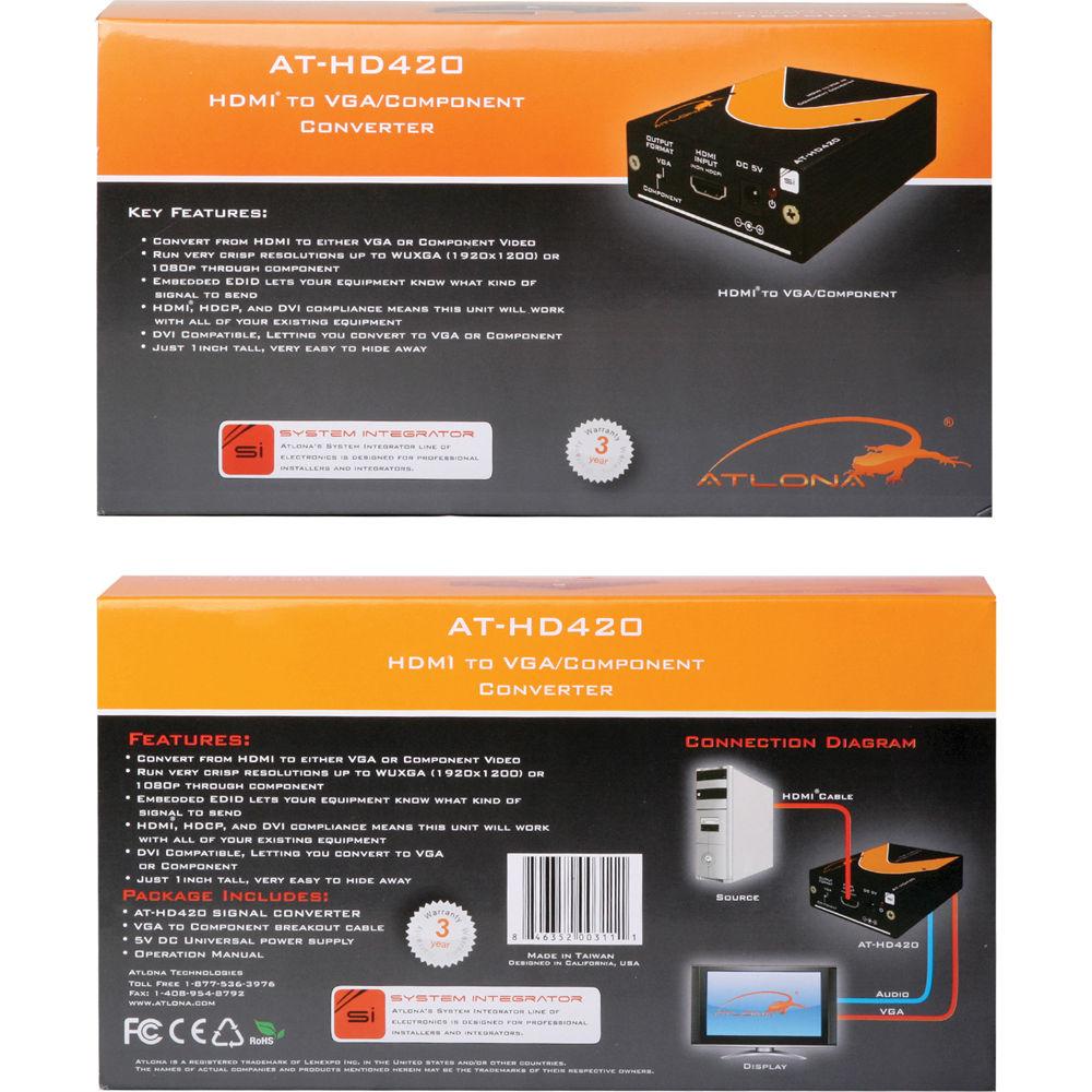 Atlona HDMI to VGA Component & Stereo Audio Format Converter
