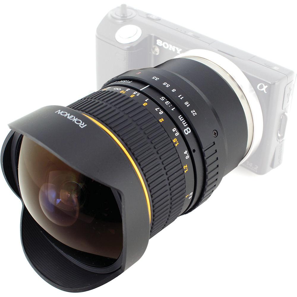 Rokinon 8mm Ultra Wide Angle f 3.5 Fisheye Lens for Sony E Mount Cameras