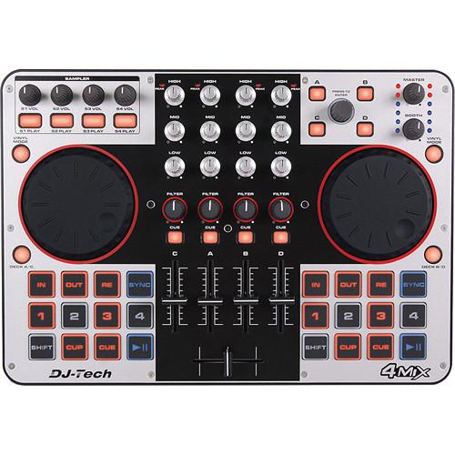 DJ-Tech 4MIX 4-Channel Controller with Audio Interface Built-in, DJ-Tech, 4MIX, 4-Channel, Controller, with, Audio, Interface, Built-in