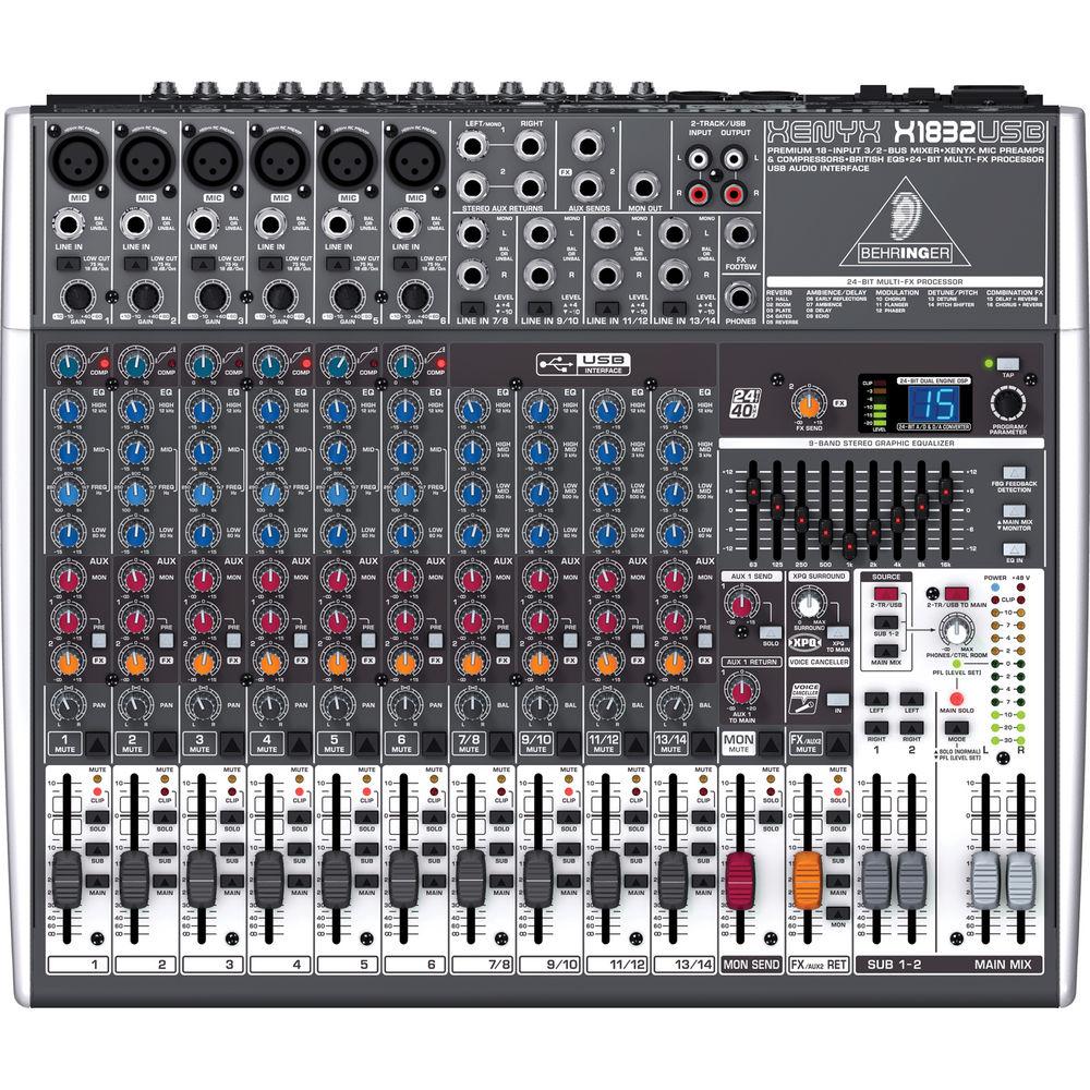 Behringer XENYX X1832USB - 18-Input USB Audio Mixer with Effects