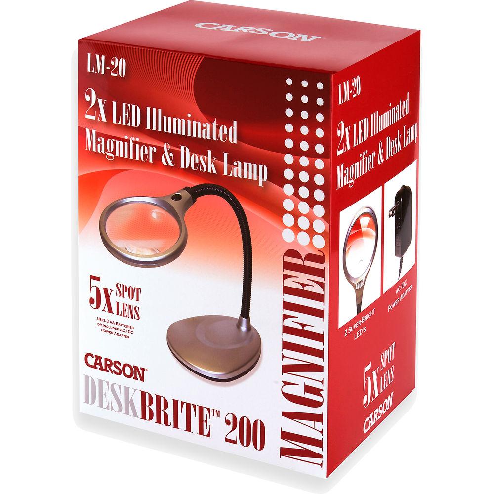 Carson LM-20 2x DeskBrite 200 Desk Lamp Magnifier with 5x Power Spot