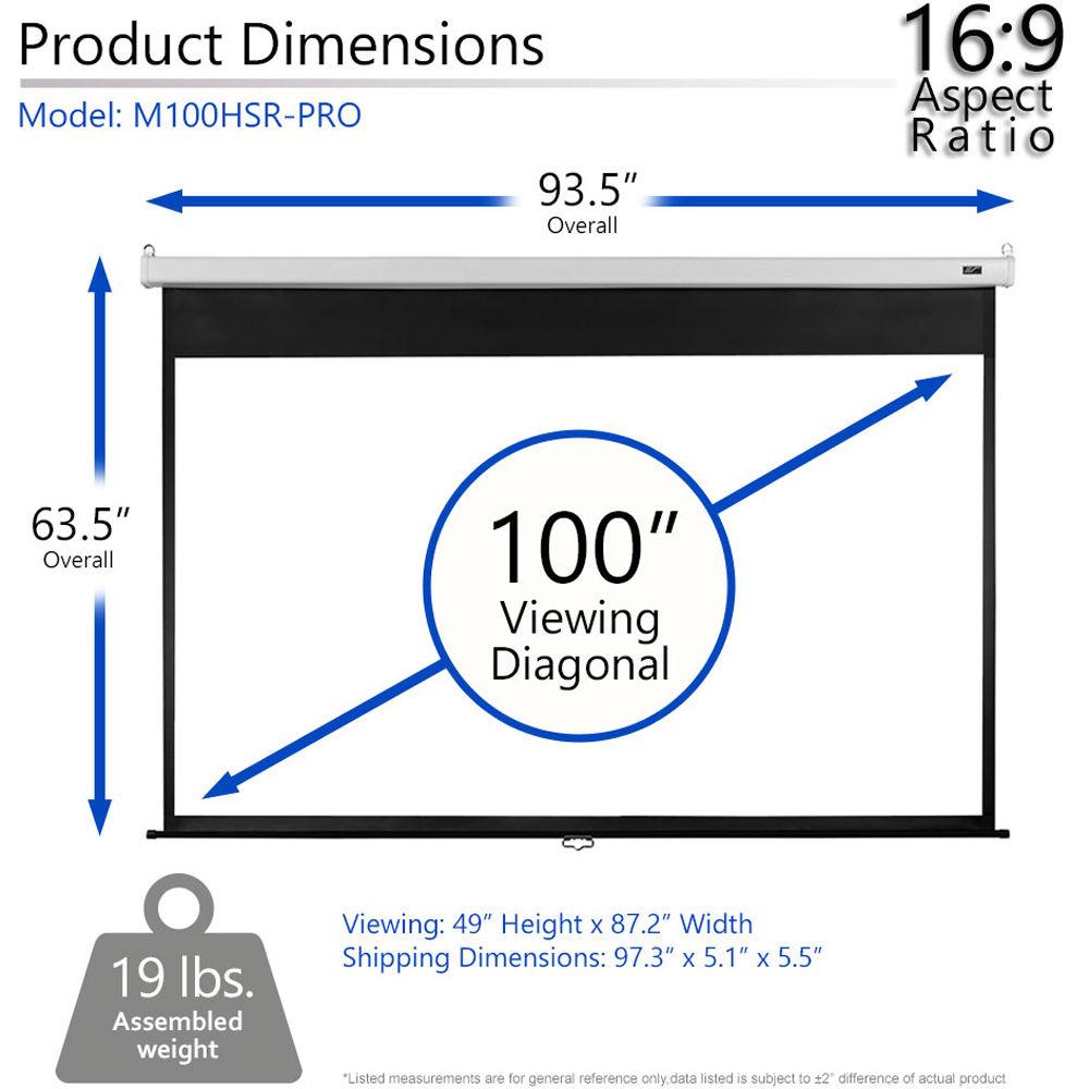 Elite Screens M100HSR-PRO PRO SRM Manual Projection Screen