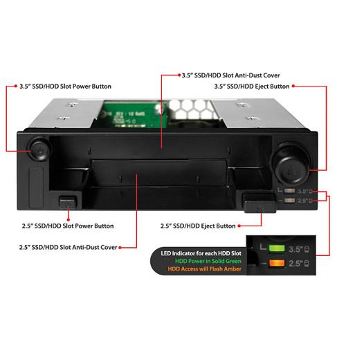 Icy Dock DuoSwap 2.5" 3.5" SATA Hot Swap Drive Enclosure