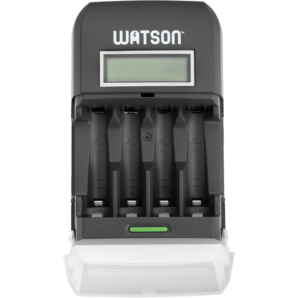 Watson 4-Bay Rapid Charger with LCD and 4 AA NiMH Batteries