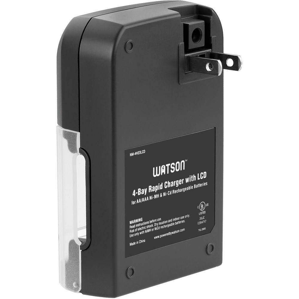 Watson 4-Bay Rapid Charger with LCD and 4 AA NiMH Batteries
