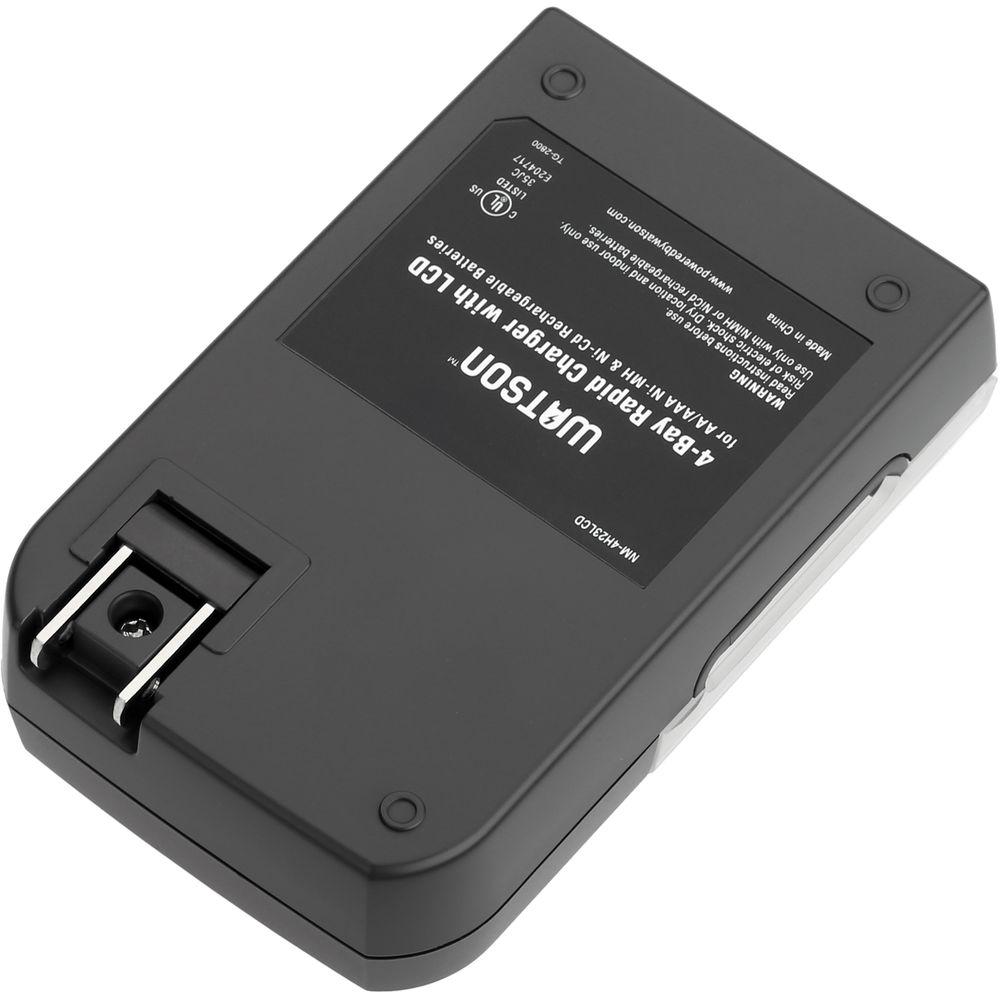 Watson 4-Bay Rapid Charger with LCD and 4 AA NiMH Batteries