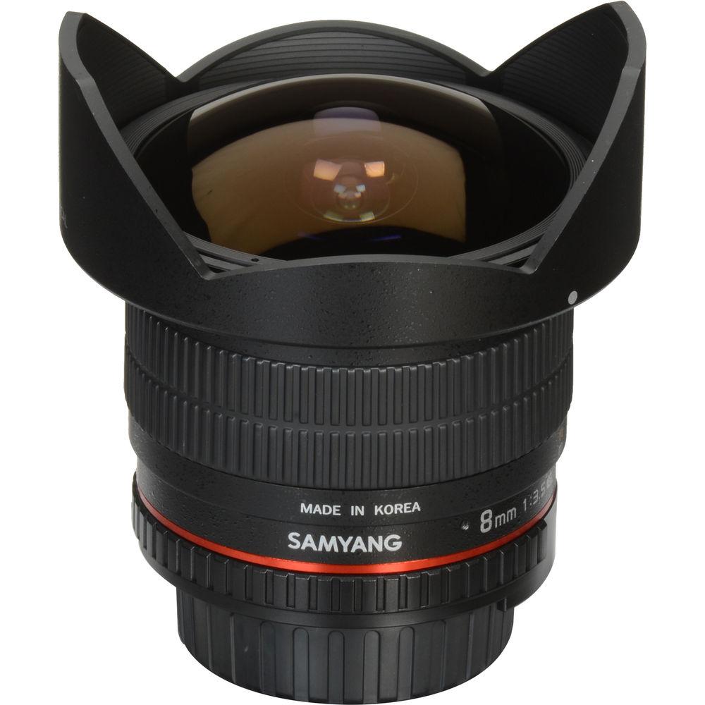 Samyang 8mm f 3.5 HD Fisheye Lens with AE Chip and Removable Hood for Nikon