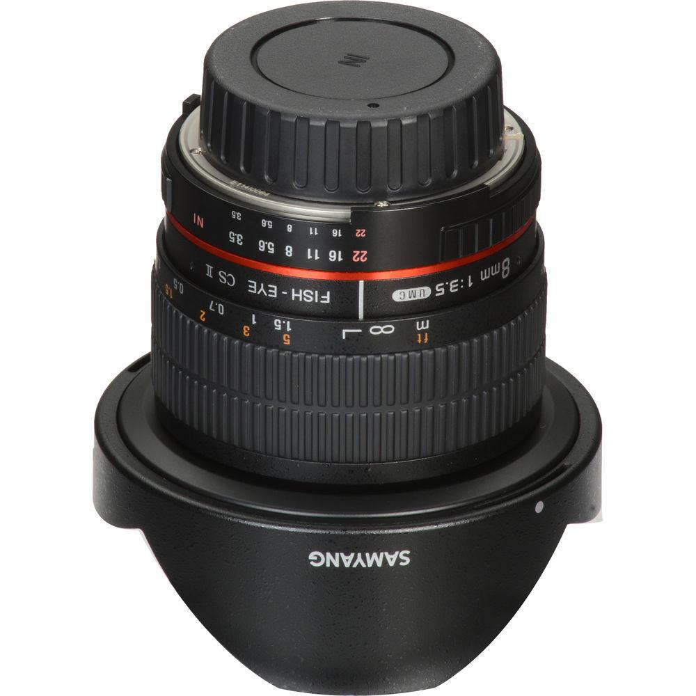 Samyang 8mm f 3.5 HD Fisheye Lens with AE Chip and Removable Hood for Nikon
