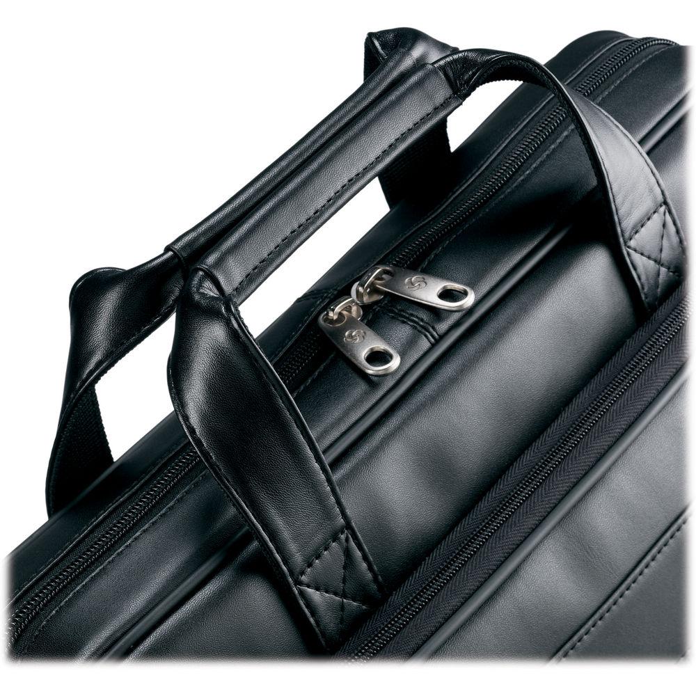 Samsonite Leather Slim Brief with 15.6" Laptop Pocket