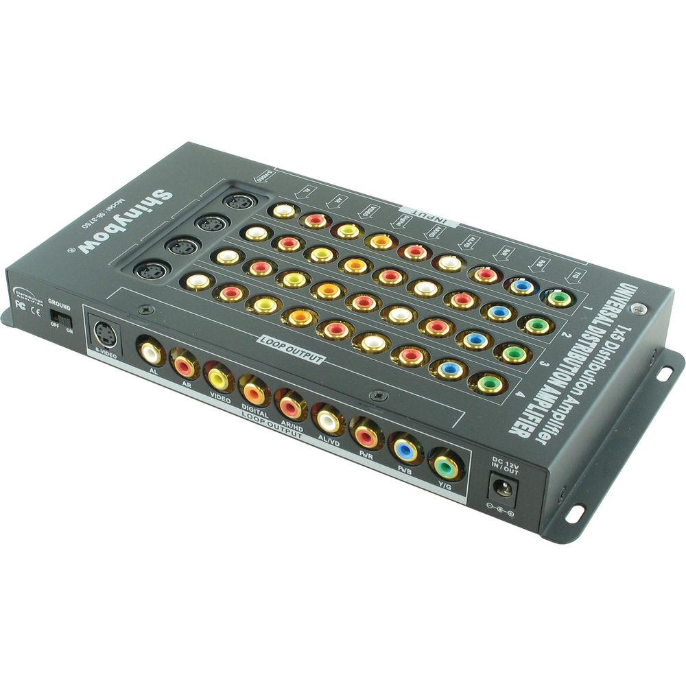 Shinybow SB-3750 1 x 4 Video Audio Distribution Amplifier with Loop-Through Out