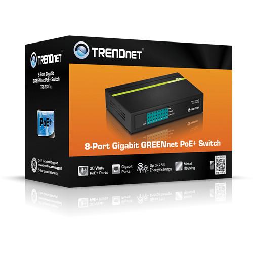 TRENDnet TPE-TG80G 8-Port Gigabit GREENnet PoE Switch