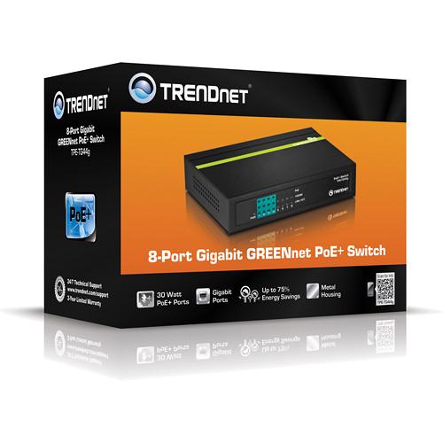 TRENDnet TPE-TG44G 8-Port Gigabit GREENnet PoE Switch