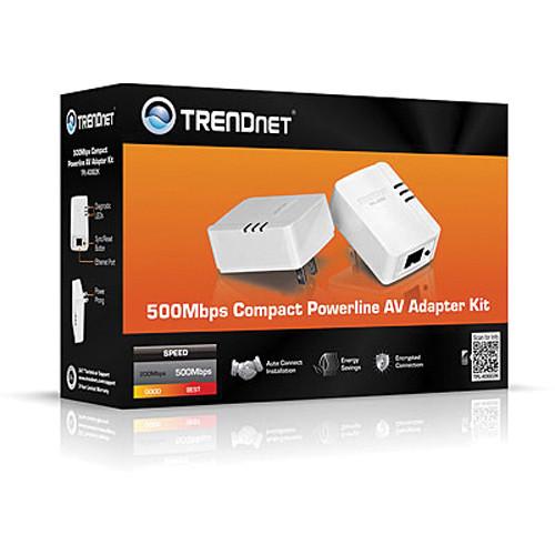 TRENDnet TPL-406E2K 500Mbps Compact Powerline AV Adapter Kit, TRENDnet, TPL-406E2K, 500Mbps, Compact, Powerline, AV, Adapter, Kit