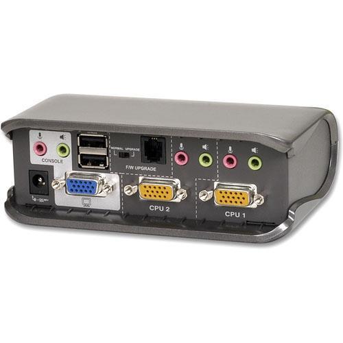 IOGEAR MiniView Extreme Multimedia KVMP Switch with USB Cables - 2-Port KVM, Peripherals and Audio with Optional PS 2