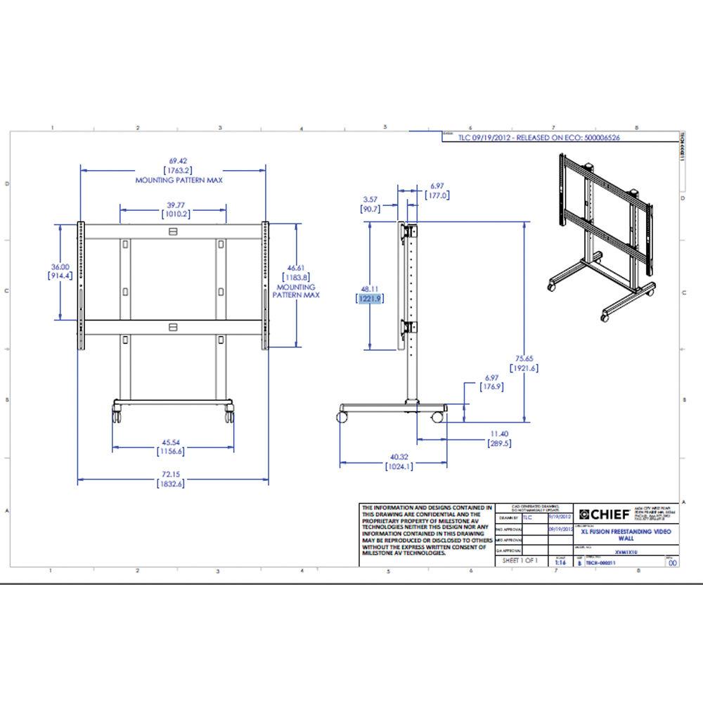 Chief FUSION Extra Large Single Screen Freestanding Video Wall Solution