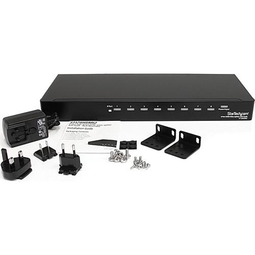 StarTech ST128HDMI2 8 Port Rack-Mountable HDMI Video Splitter with Audio