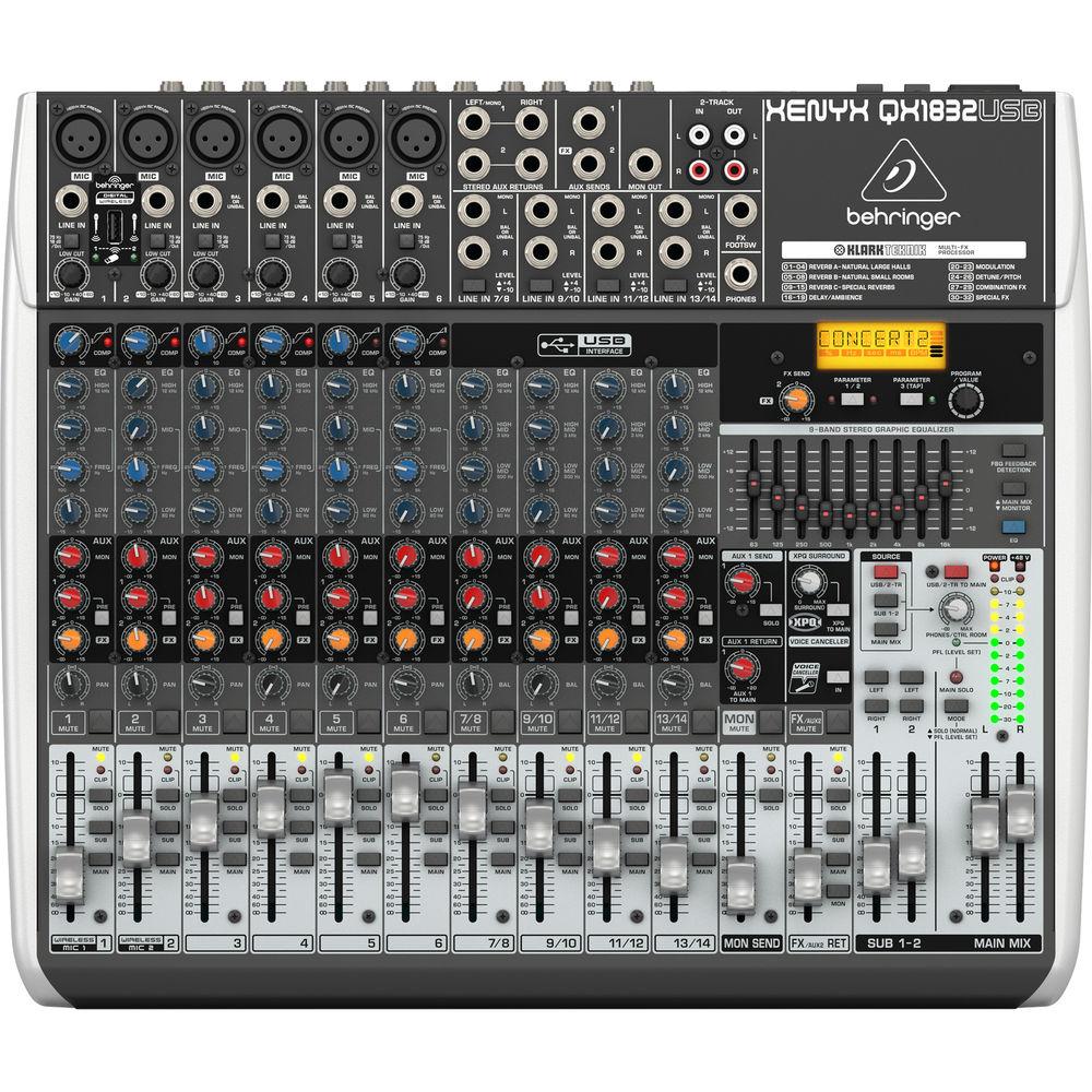 Behringer XENYX QX1832USB 18-Input USB Audio Mixer with Effects