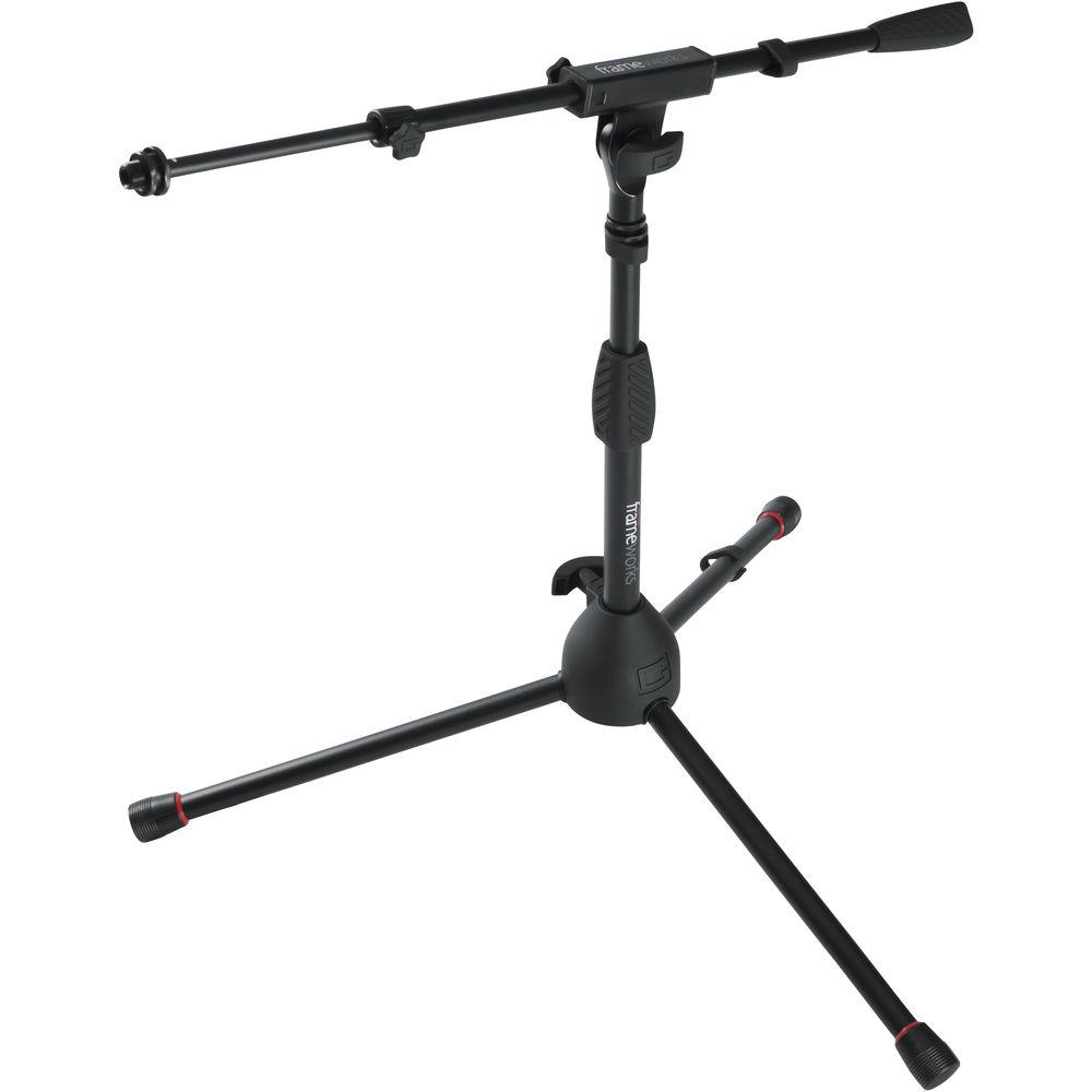 Gator Cases Frameworks Kick Drum Amplifier Tripod Mic Stand with Telescoping Boom