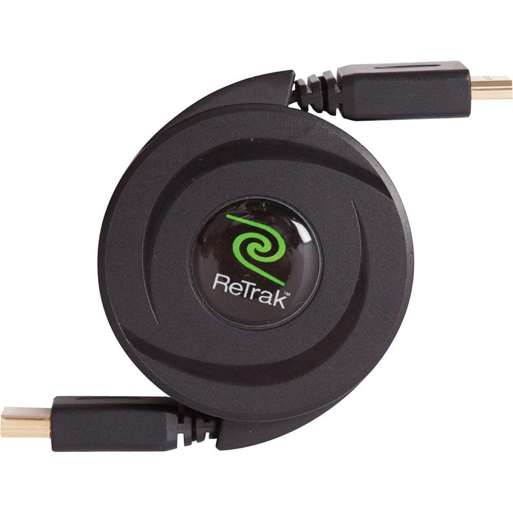 ReTrak Retractable HDMI Type A Male to Mini HDMI Type C Male Cable