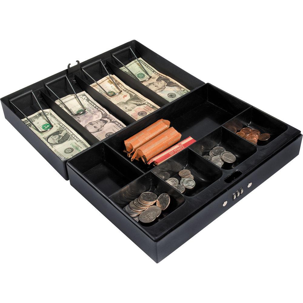 Barska Six-Compartment Cash Box with Bill Holders and Combination Lock