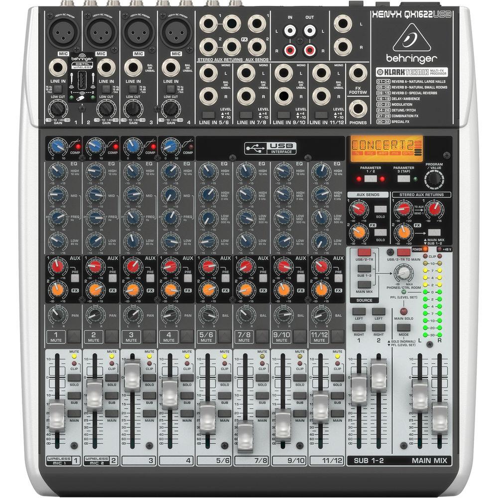 Behringer XENYX QX1622USB -16-Input USB Audio Mixer with Effects
