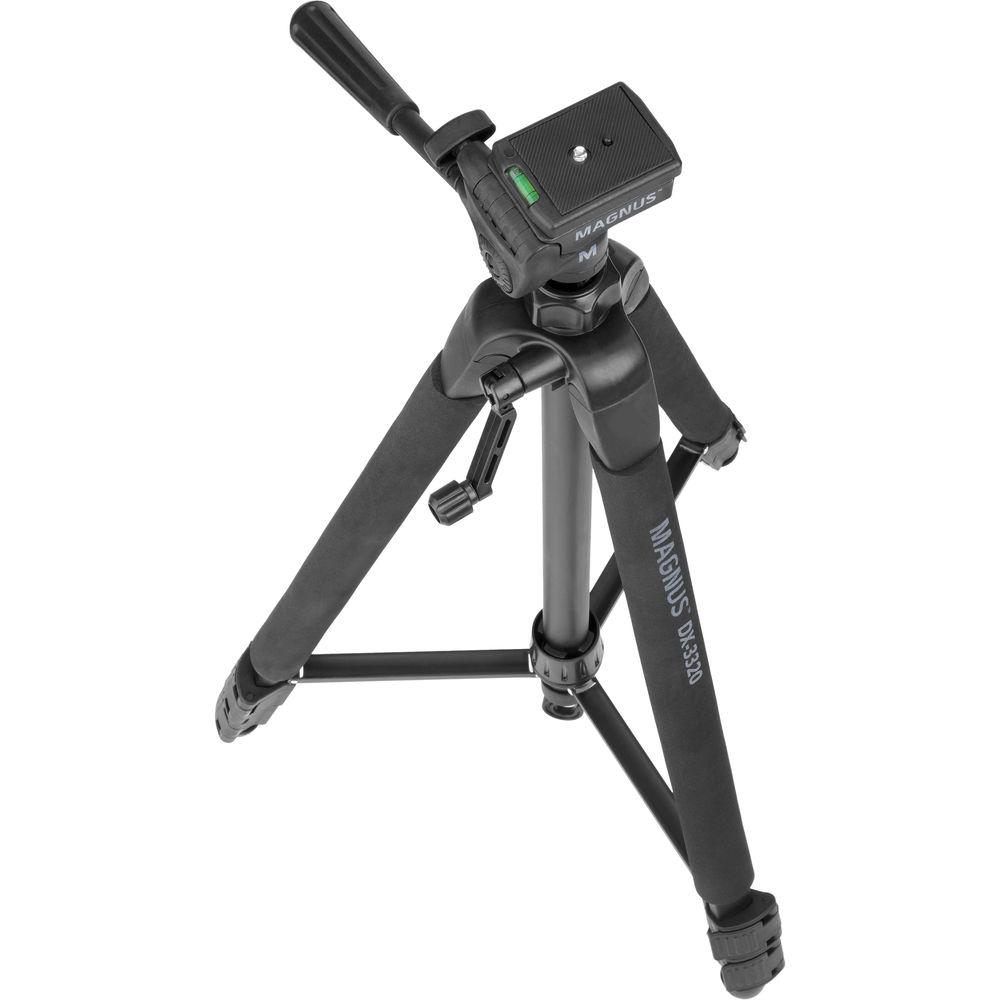 Magnus DX-3320 Deluxe Photo Tripod With 3-Way Pan-and-Tilt Head