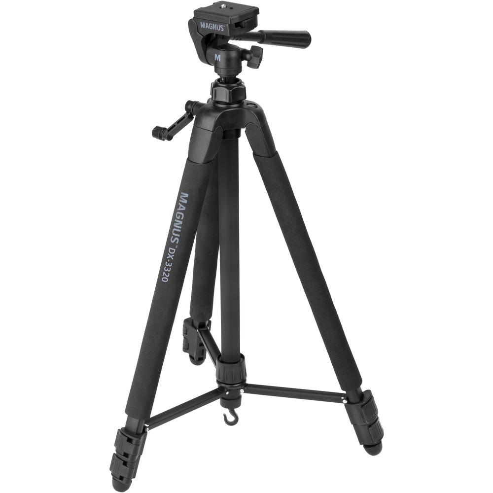 Magnus DX-3320 Deluxe Photo Tripod With 3-Way Pan-and-Tilt Head