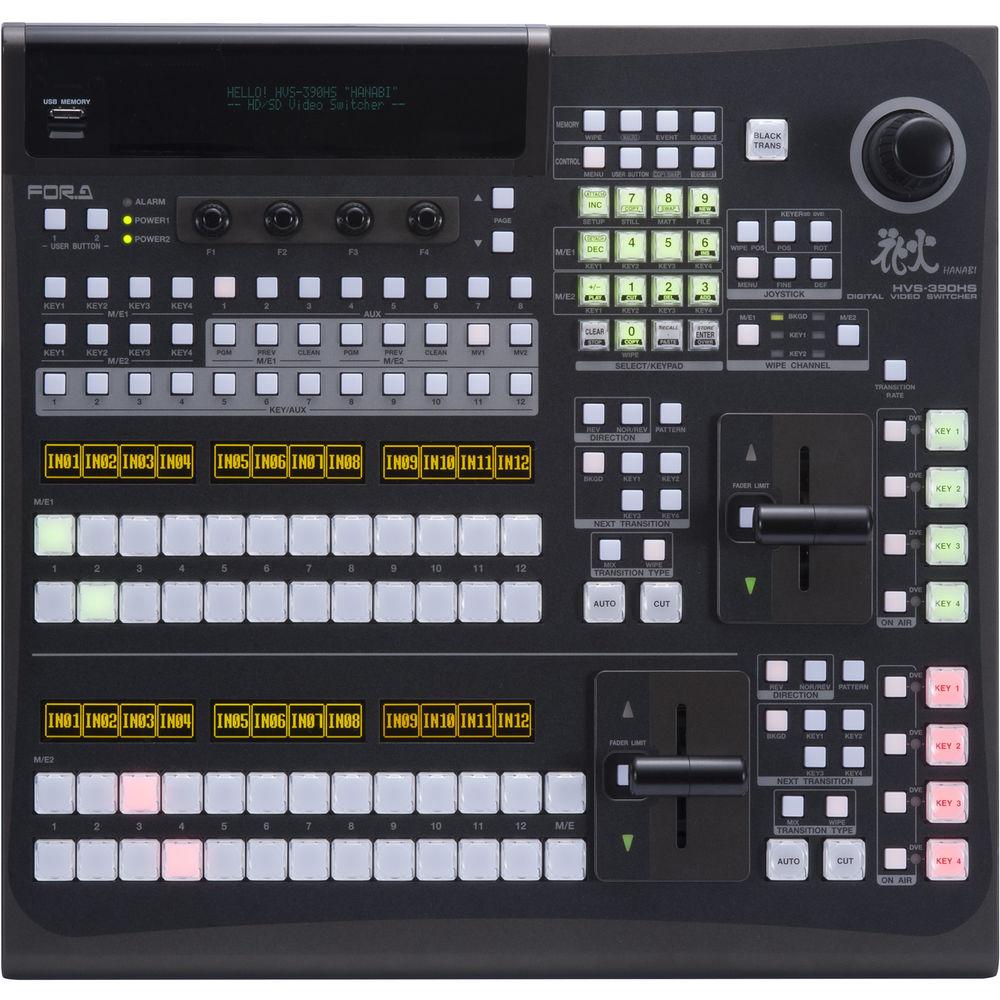 For.A HVS-390HS HD SD 2M E Switcher with HVS-392ROU 12 Button Panel