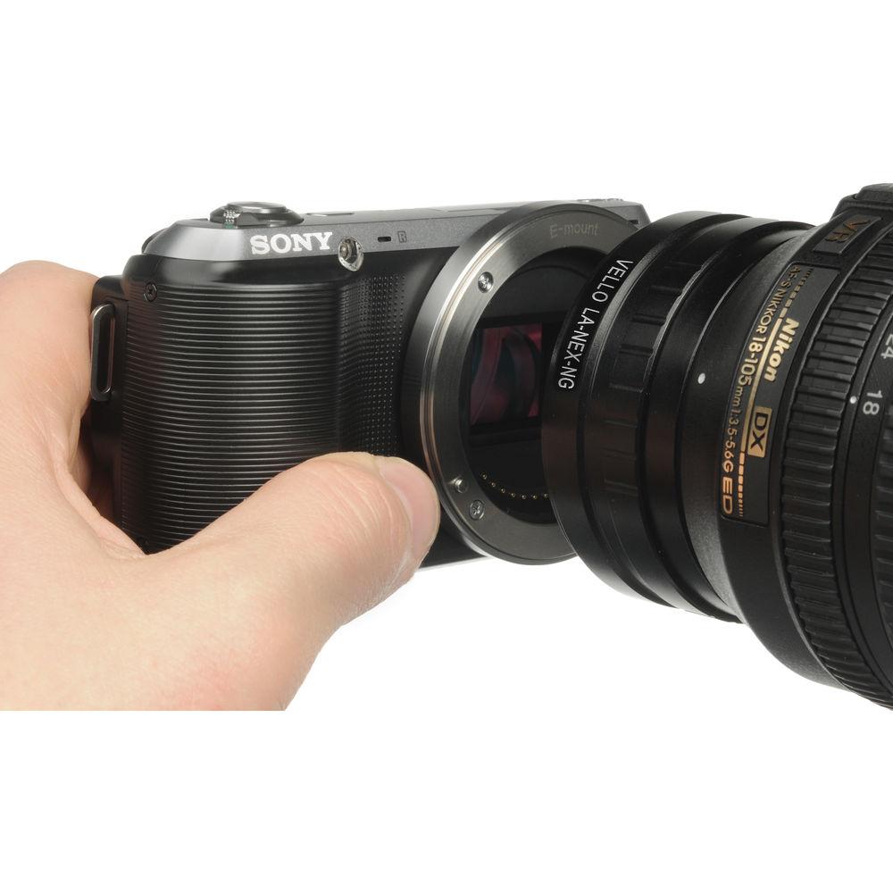 Vello Nikon F-Mount G Lens to Sony E-Mount Camera Lens Adapter with Aperture Control