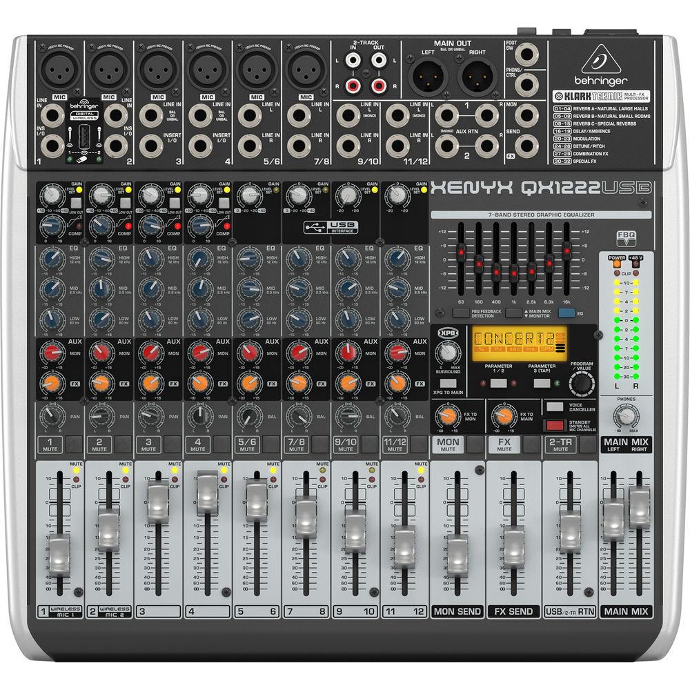 Behringer XENYX QX1222USB - 16-Input USB Audio Mixer with Effects