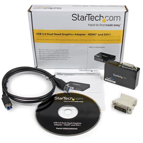 StarTech USB 3.0 to HDMI & DVI Dual Monitor External Video Card Adapter