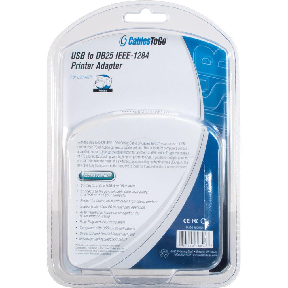 C2G USB to DB25 IEEE-1284 Parallel Printer Adapter Cable