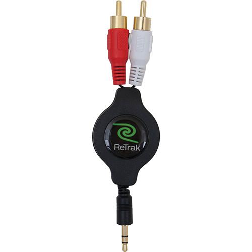ReTrak Retractable RCA to 3.5mm Audio Cable, ReTrak, Retractable, RCA, to, 3.5mm, Audio, Cable