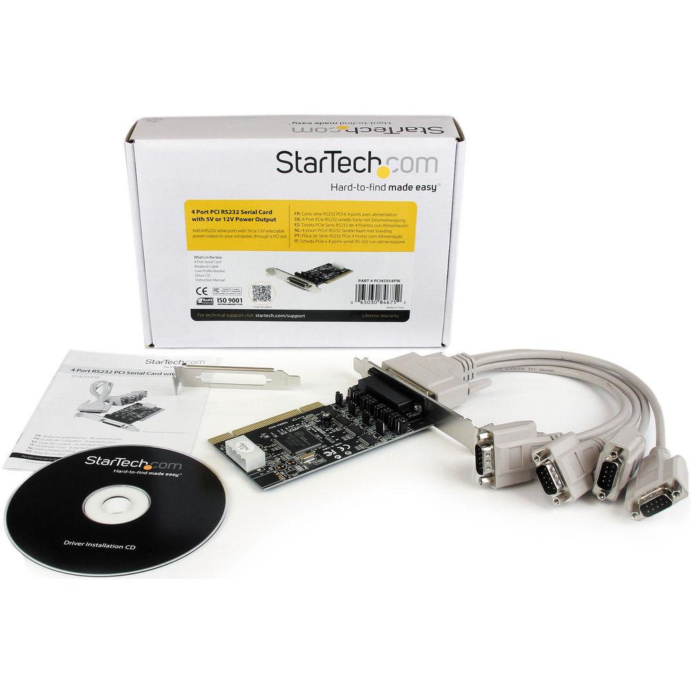 StarTech 4-Port RS232 PCI Serial Card Adapter with Power Output