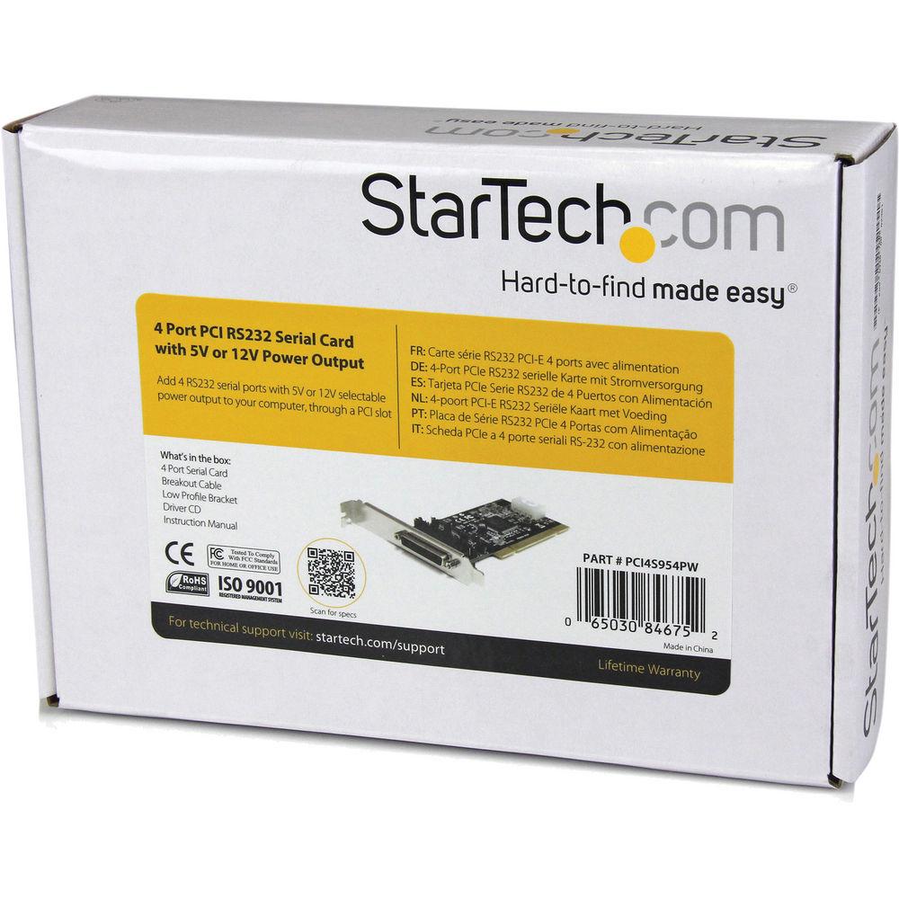 StarTech 4-Port RS232 PCI Serial Card Adapter with Power Output