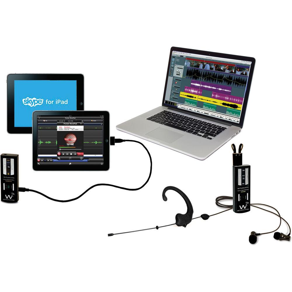 Wi Digital AudioLink Pro Pocket Portable Wireless Instrument and Audio Monitoring System with 2-Way Wireless USB Audio Interface