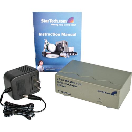 StarTech 2-Port High Resolution VGA Video Splitter with Audio