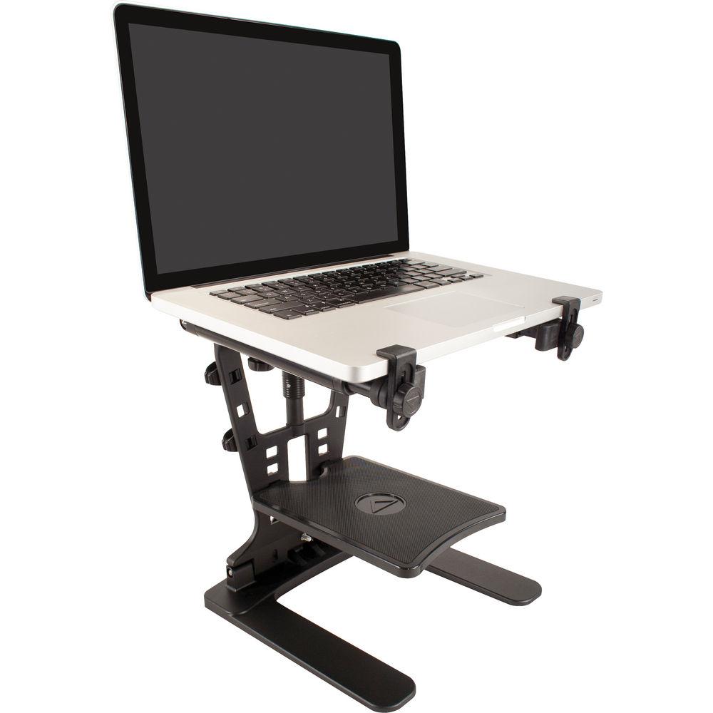 Ultimate Support LPT-1000QR HyperStation QR 5 8" Thread-Mountable Laptop DJ Stand with QuickRelease Center Post