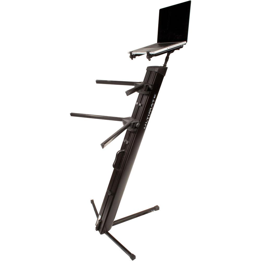 Ultimate Support LPT-1000QR HyperStation QR 5 8" Thread-Mountable Laptop DJ Stand with QuickRelease Center Post