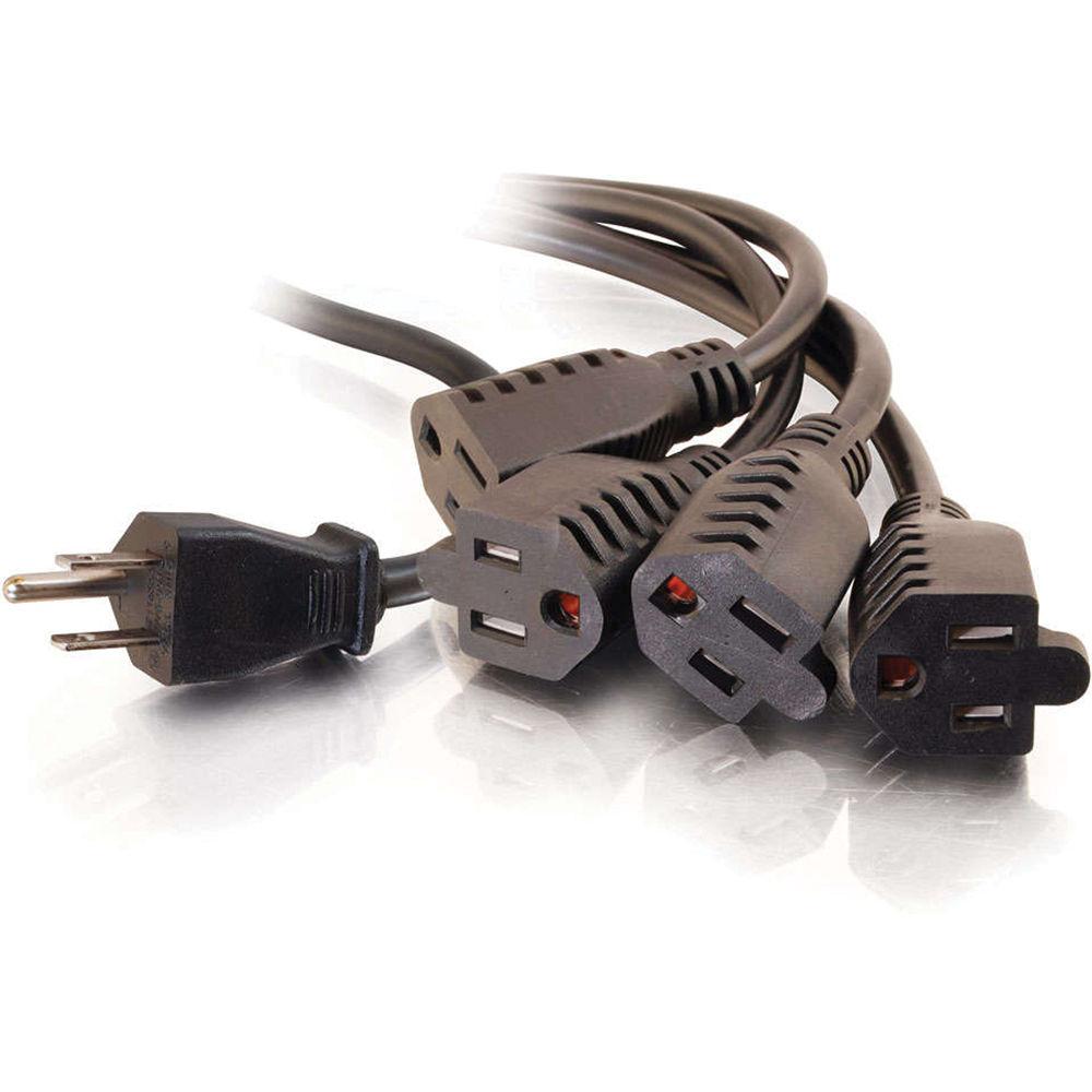 C2G 18" 16 AWG 1-to-4 Power Cord Splitter