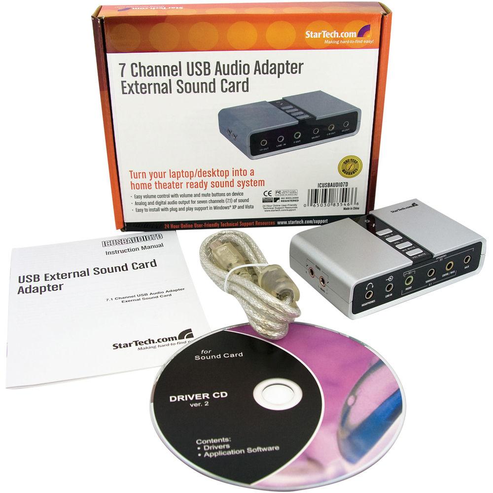 StarTech 7.1 USB Audio Adapter External Sound Card, StarTech, 7.1, USB, Audio, Adapter, External, Sound, Card