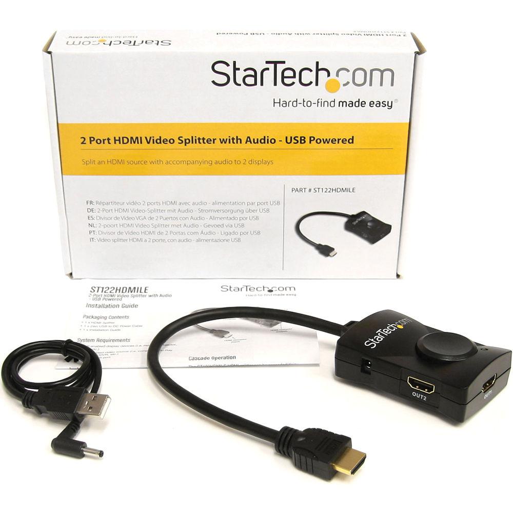 StarTech ST122HDMILE 2 Port HDMI Video Splitter with USB Powered Audio