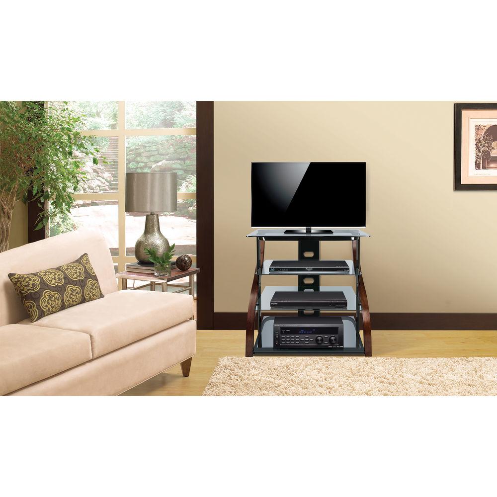 Bell'O CW340 Tall Design Curved Wood Audio Video System, Bell'O, CW340, Tall, Design, Curved, Wood, Audio, Video, System