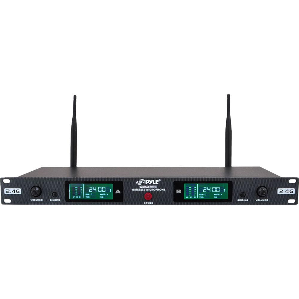 Pyle Pro 2.4 GHz Rackmount Dual Wireless Handheld Microphone System