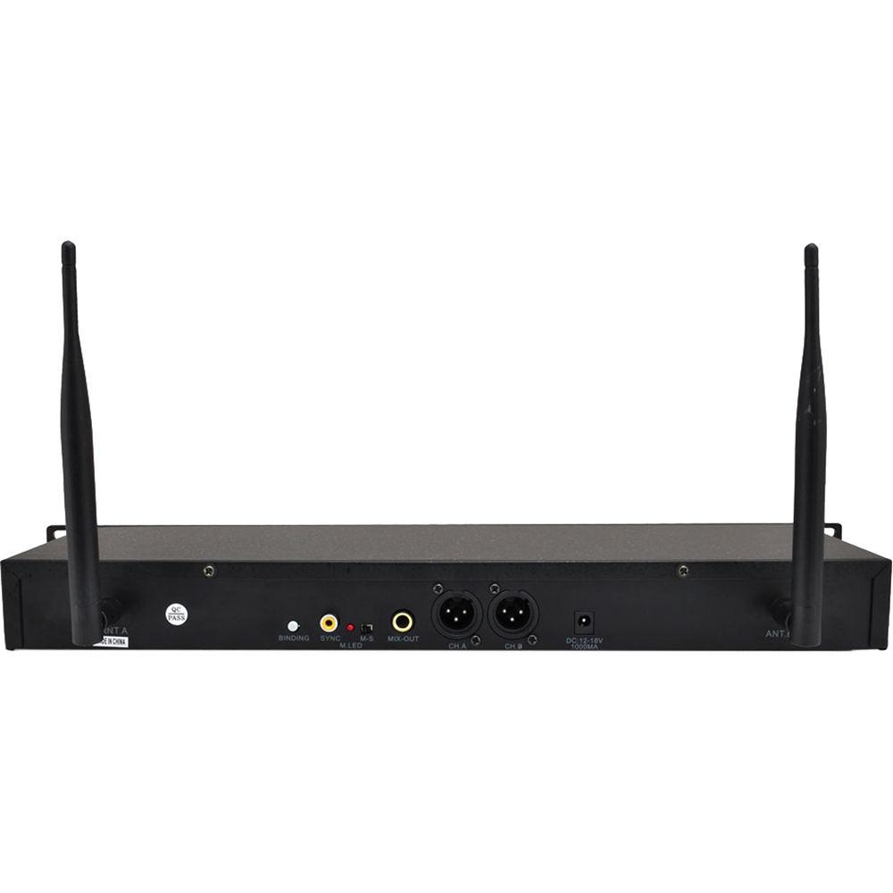 Pyle Pro 2.4 GHz Rackmount Dual Wireless Handheld Microphone System
