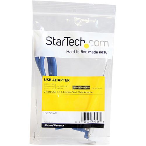 StarTech 2-Port USB 3.0 A Female Slot Plate Adapter